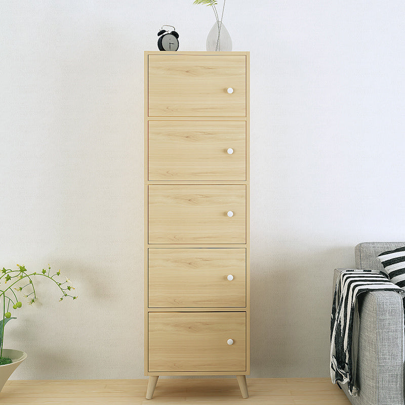 Contemporary Wooden Accent Cabinet with Knobs Doors and Straight Legs