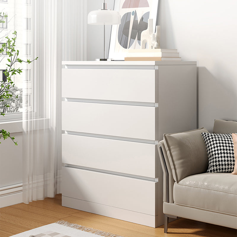 Contemporary White/Natural Chest with Wooden Drawers Rectangle Chest