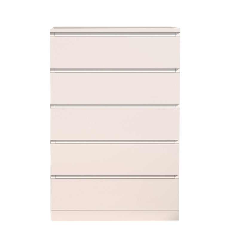 Contemporary White/Natural Chest with Wooden Drawers Rectangle Chest