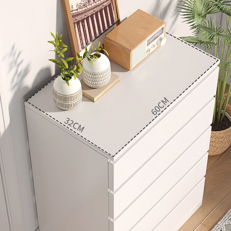 Contemporary White/Natural Chest with Wooden Drawers Rectangle Chest