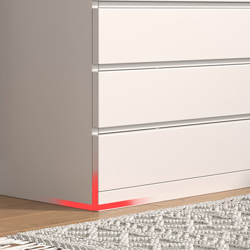 Contemporary White/Natural Chest with Wooden Drawers Rectangle Chest
