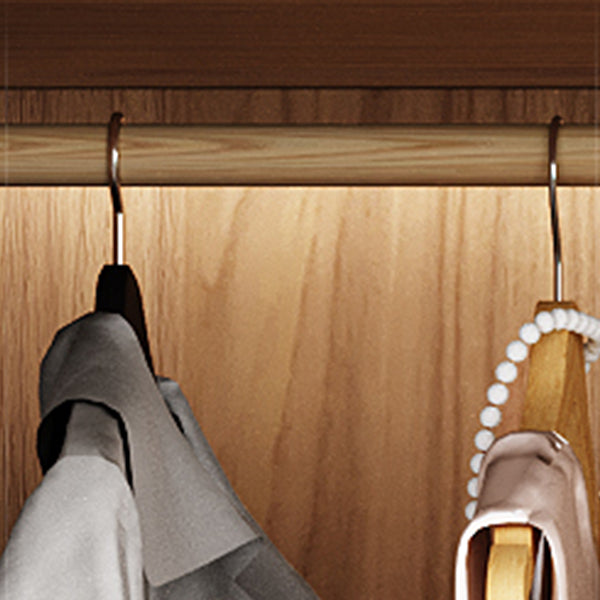 Contemporary Wood Wardrobe Armoire Freestanding Adjustable Shelves Wardrobe with Drawers