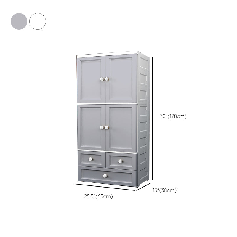 Matte Finish Plastic Storage Cabinet Modern Hinged Door Cabinet