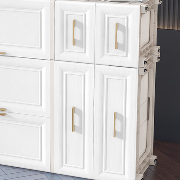 White Plastic Contemporary Storage Cabinet Interior Cabinet for Bedroom