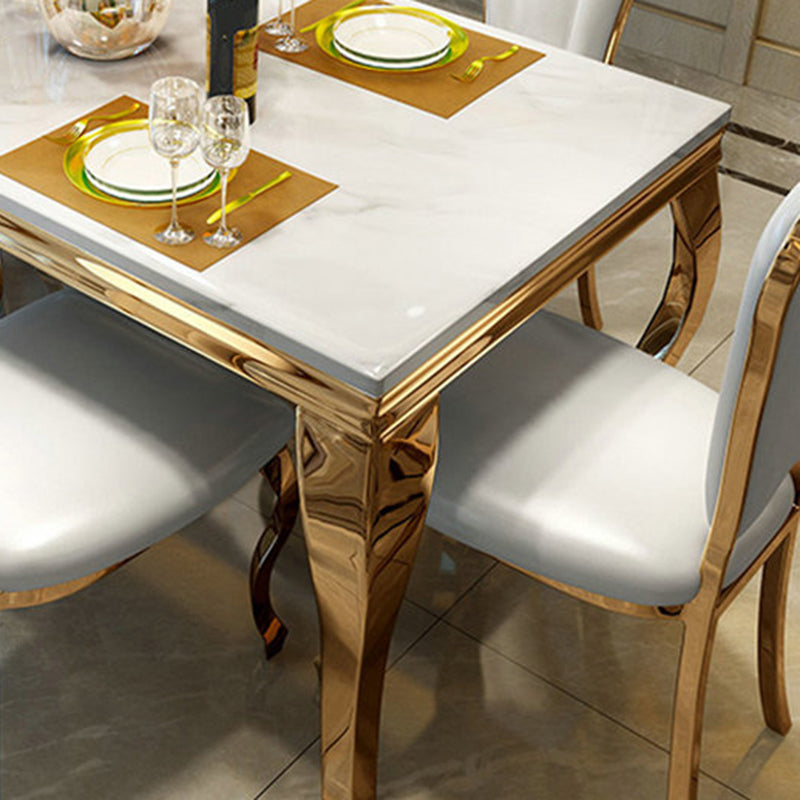 Luxury Gold Base Dining Table Faux Marble Home Kitchen Table
