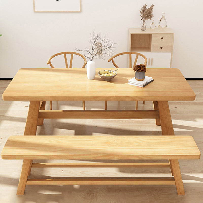 Simplicity Style Dinette Table Solid Wood Rectangle Dinner Table in Natural