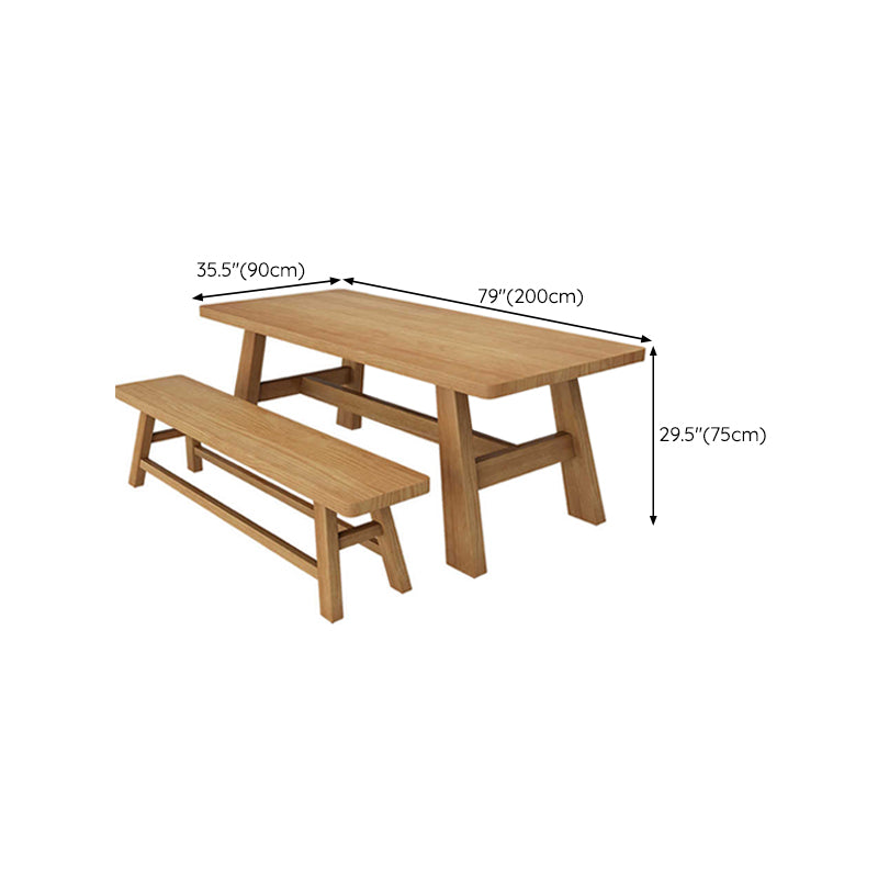 Simplicity Style Dinette Table Solid Wood Rectangle Dinner Table in Natural