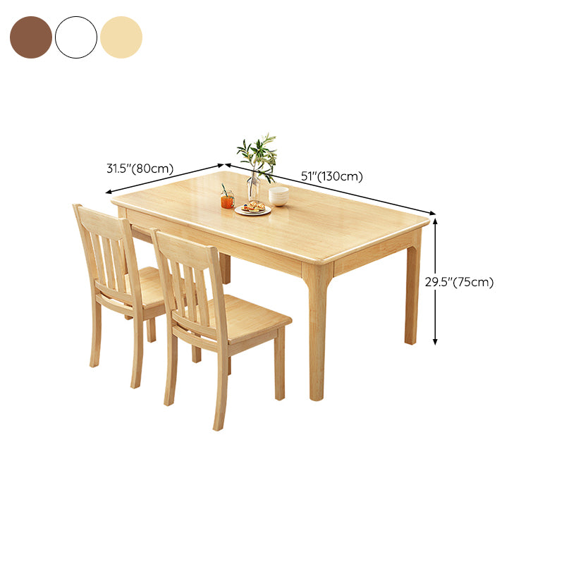 Simplicity Style Dinette Table Solid Wood Rectangle Dinner Table for Kitchen