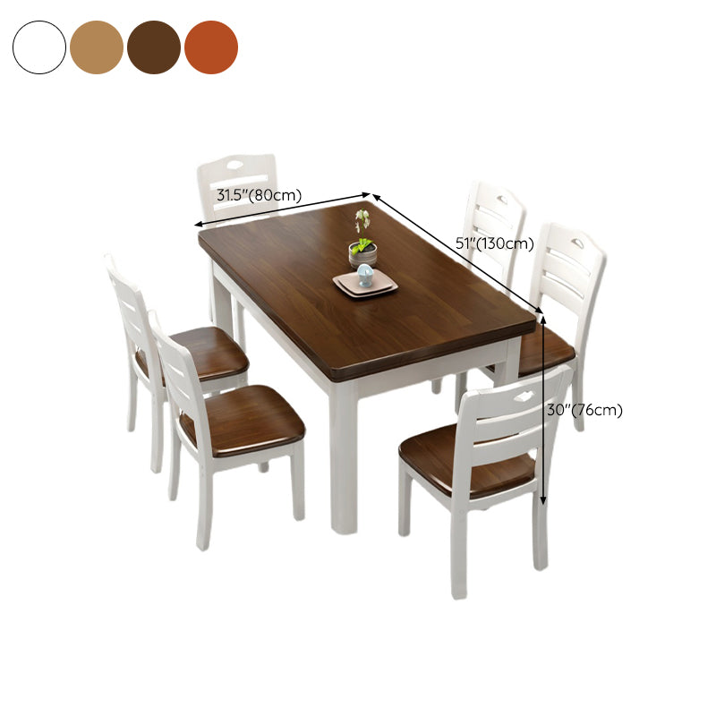Simplicity Style Dinette Table Solid Wood Rectangle Dinner Table for Dining Room