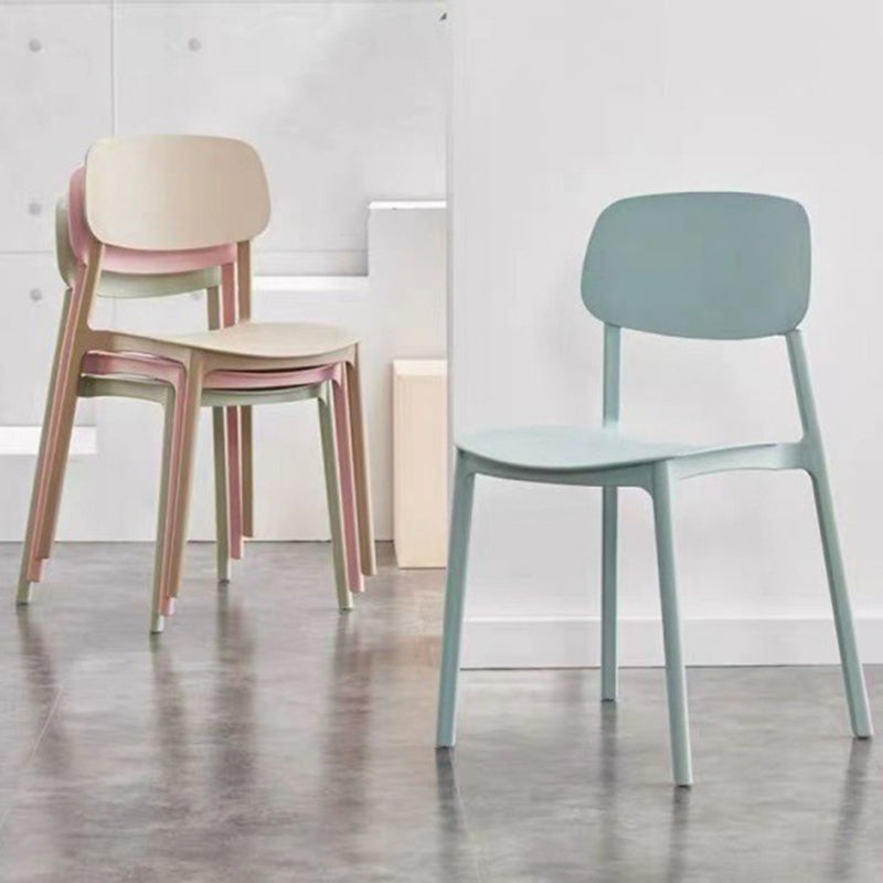 Modern Style Dining Chairs Plastic Open Back Dining Armless Chair