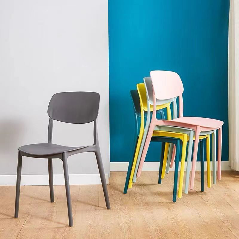Modern Style Dining Chairs Plastic Open Back Dining Armless Chair
