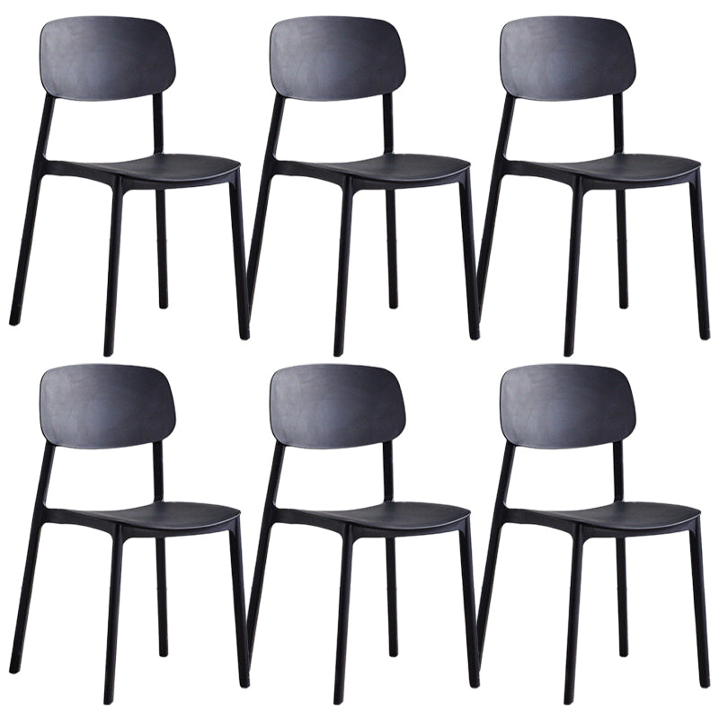 Modern Style Dining Chairs Plastic Open Back Dining Armless Chair
