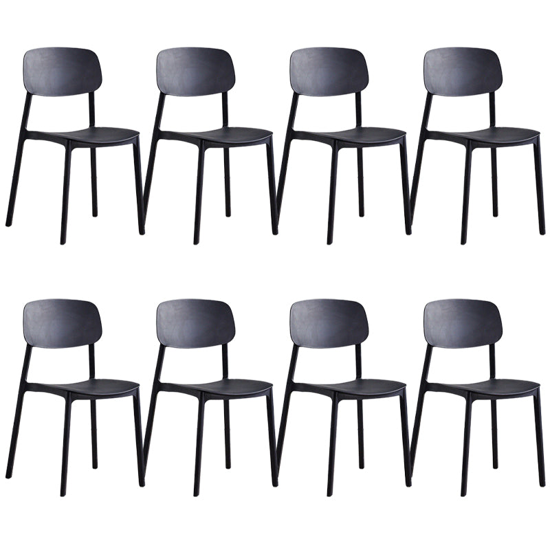 Modern Style Dining Chairs Plastic Open Back Dining Armless Chair
