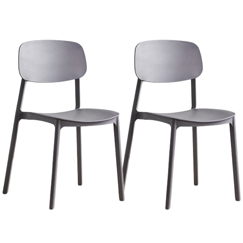 Modern Style Dining Chairs Plastic Open Back Dining Armless Chair