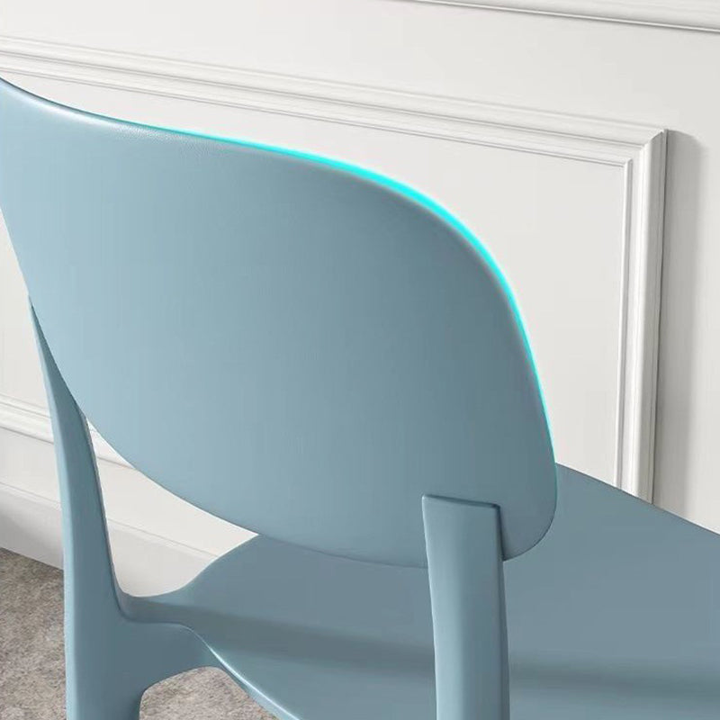 Modern Style Dining Chairs Plastic Open Back Dining Armless Chair