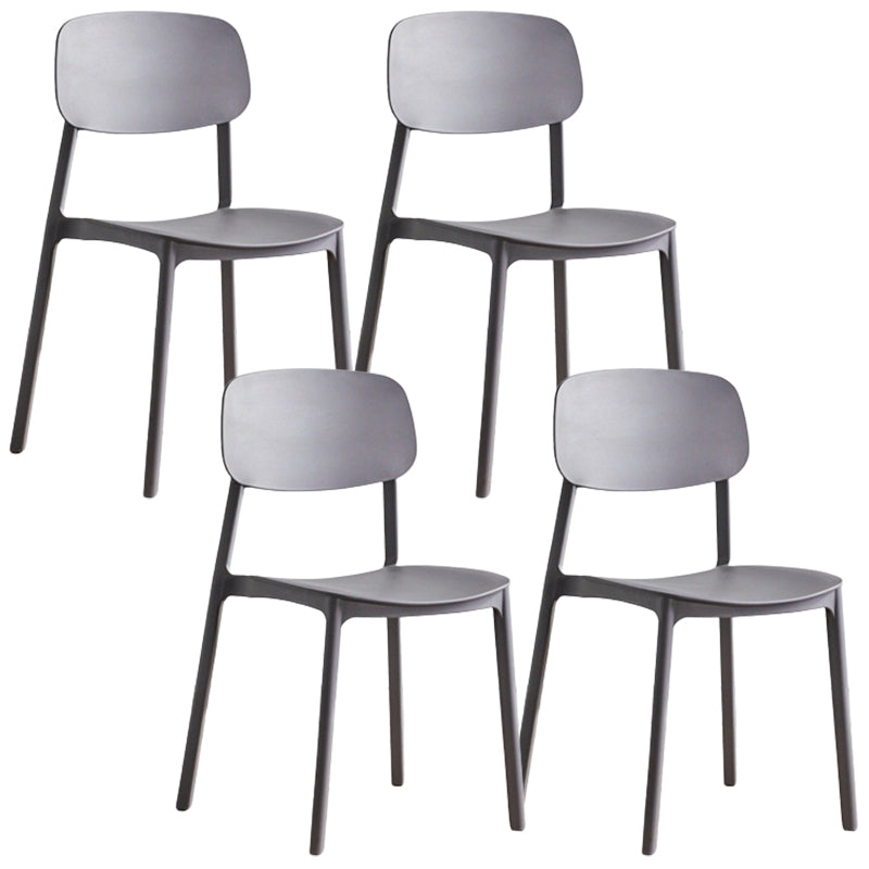 Modern Style Dining Chairs Plastic Open Back Dining Armless Chair