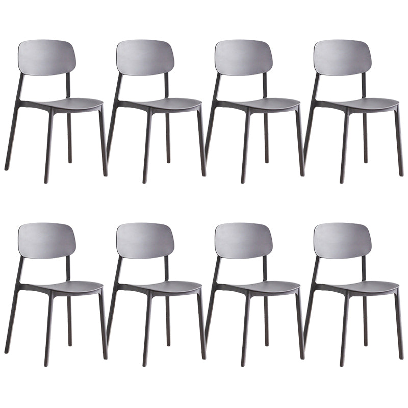 Modern Style Dining Chairs Plastic Open Back Dining Armless Chair