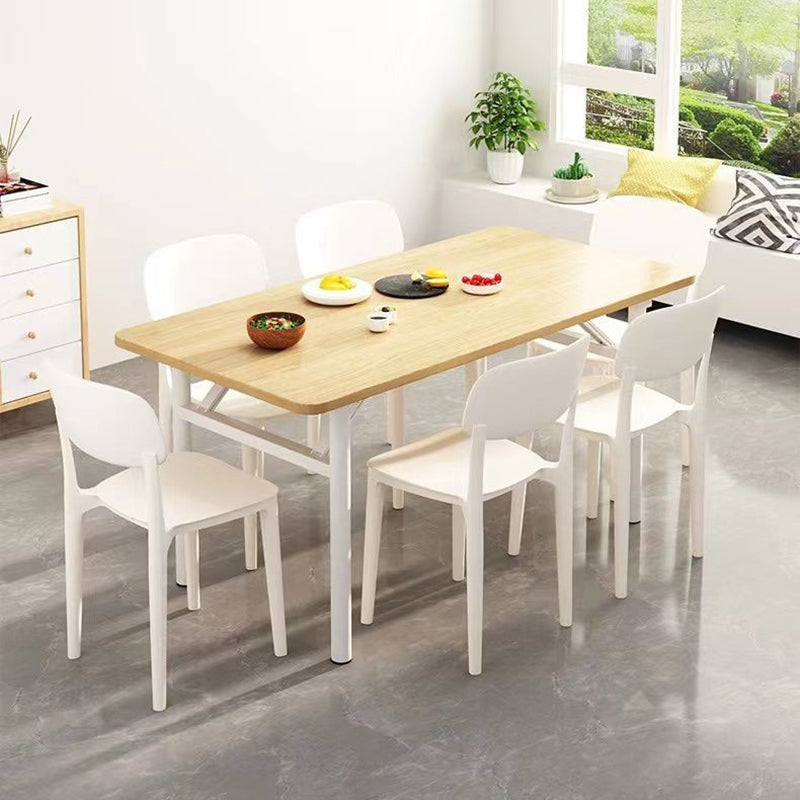 Modern Style Dining Chairs Plastic Open Back Dining Armless Chair