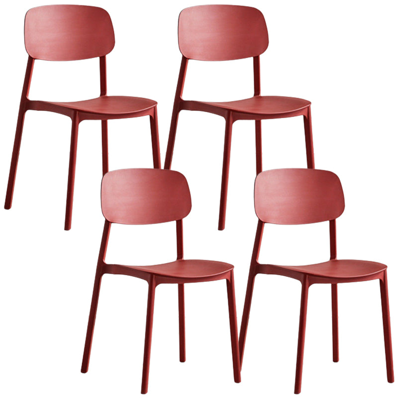 Modern Style Dining Chairs Plastic Open Back Dining Armless Chair