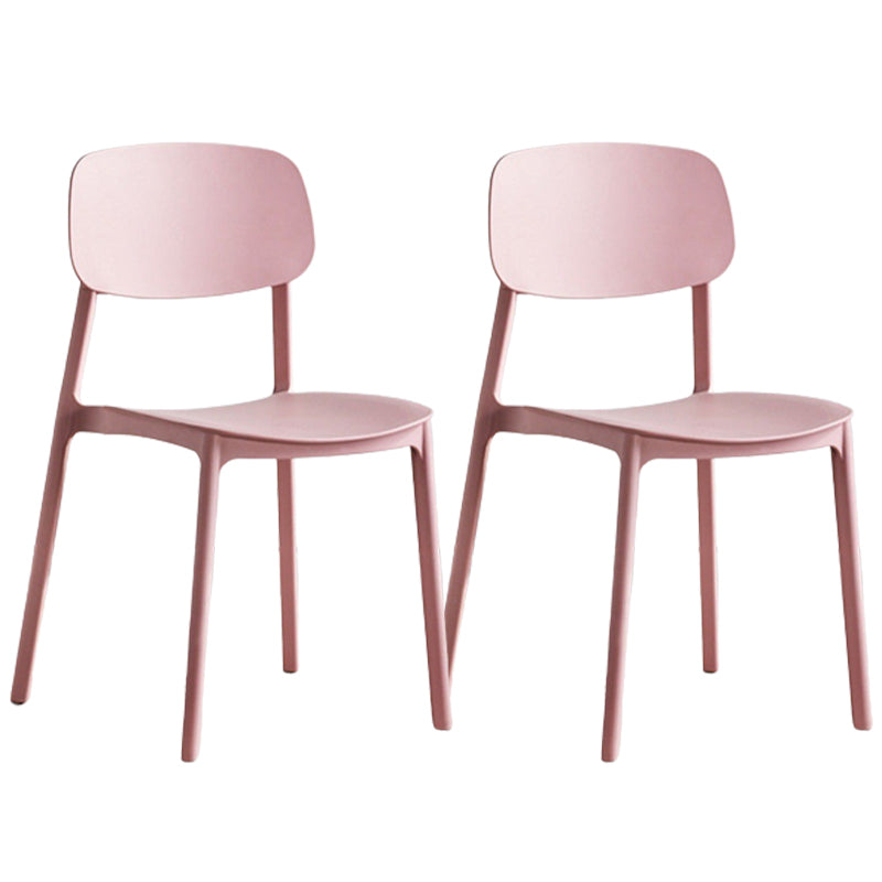 Modern Style Dining Chairs Plastic Open Back Dining Armless Chair