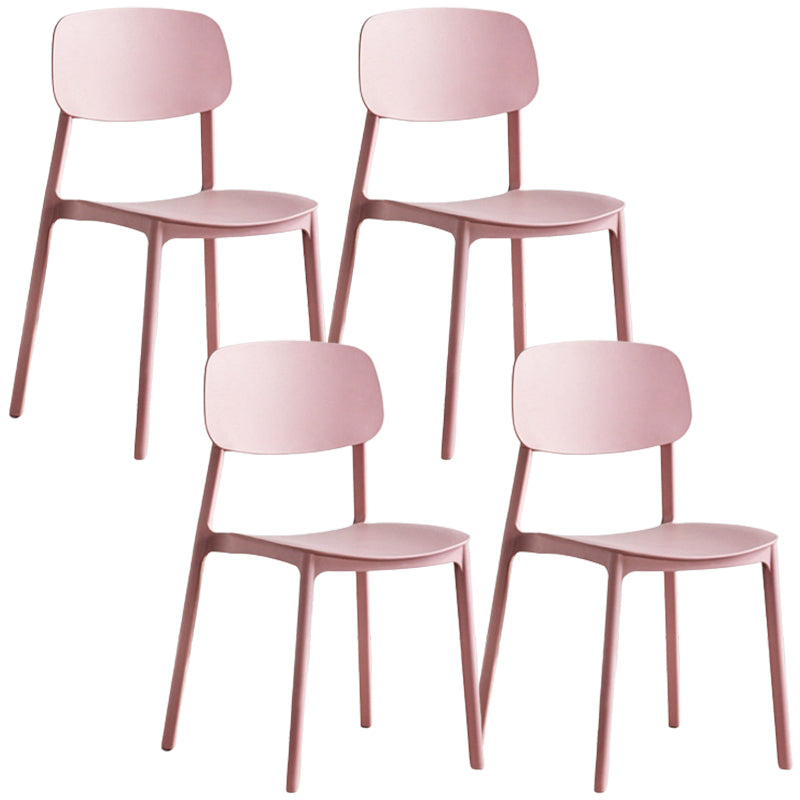 Modern Style Dining Chairs Plastic Open Back Dining Armless Chair