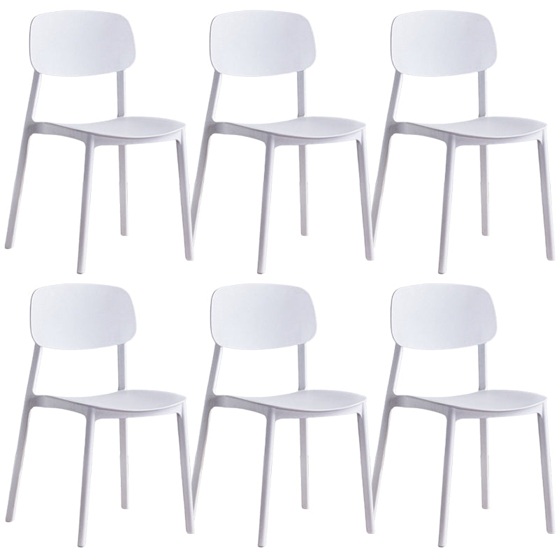 Modern Style Dining Chairs Plastic Open Back Dining Armless Chair