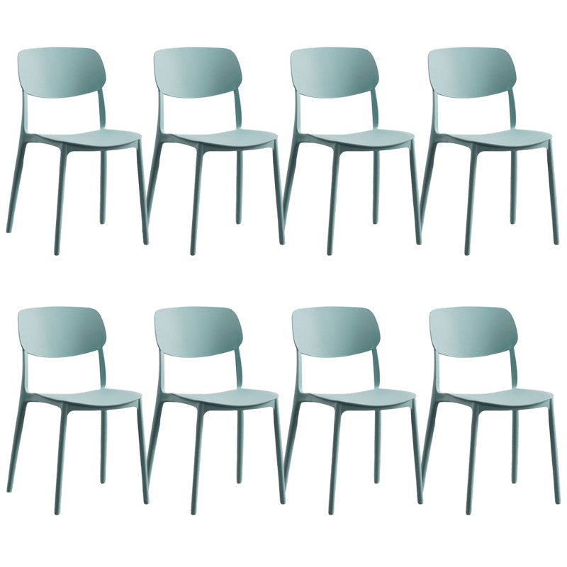 Modern Style Dining Chairs Plastic Open Back Dining Armless Chair