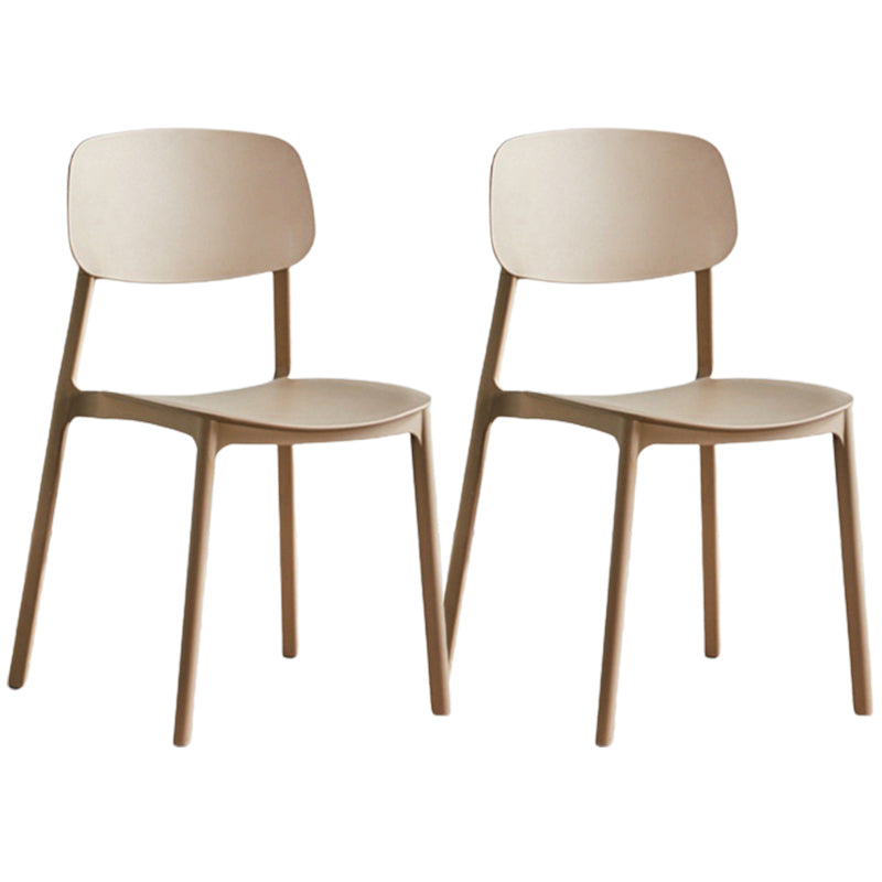 Modern Style Dining Chairs Plastic Open Back Dining Armless Chair