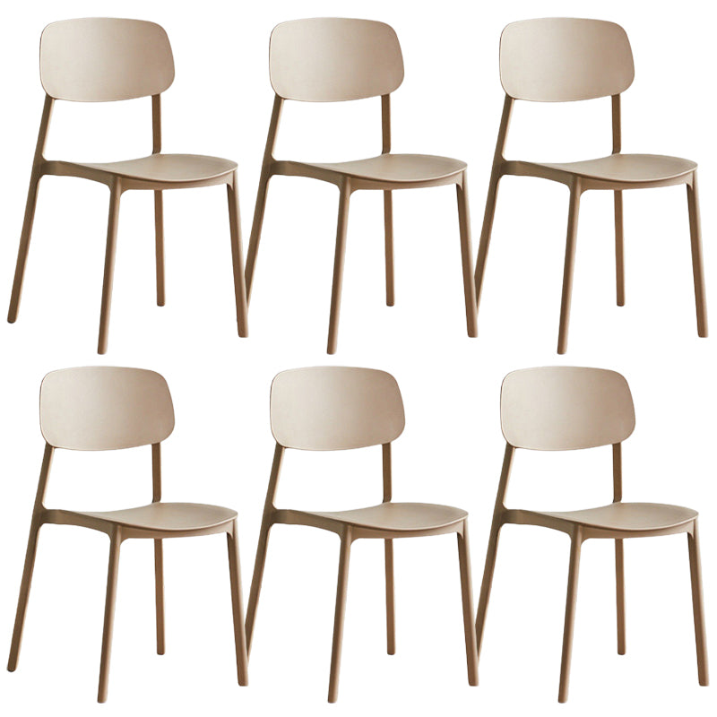 Modern Style Dining Chairs Plastic Open Back Dining Armless Chair