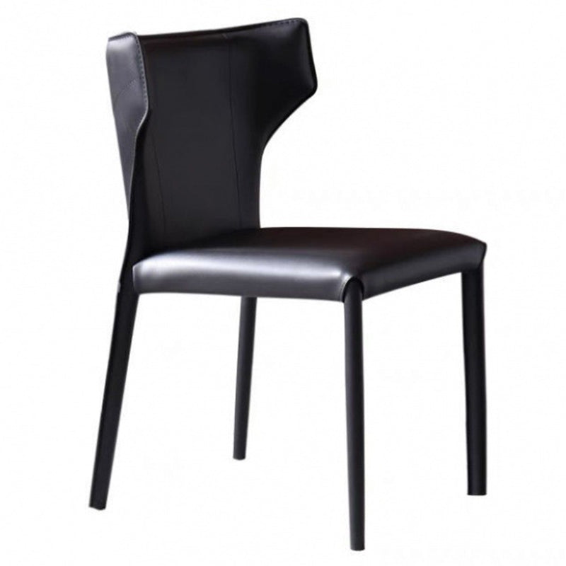 Modern Style Faux Leather Dining Chair Wingback Armless Chair