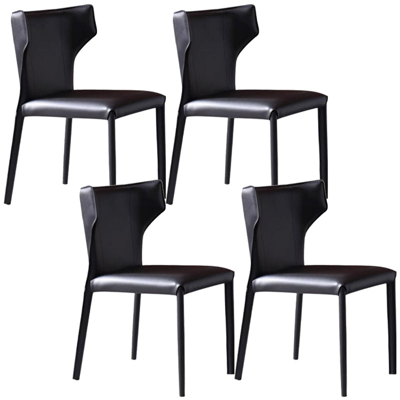 Modern Style Faux Leather Dining Chair Wingback Armless Chair