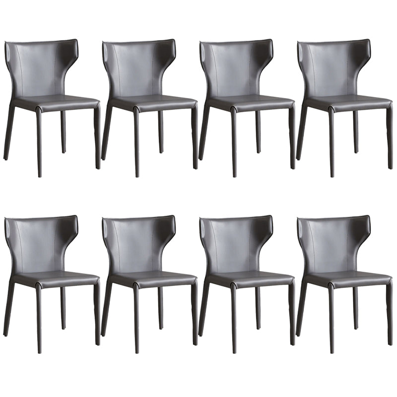 Modern Style Faux Leather Dining Chair Wingback Armless Chair