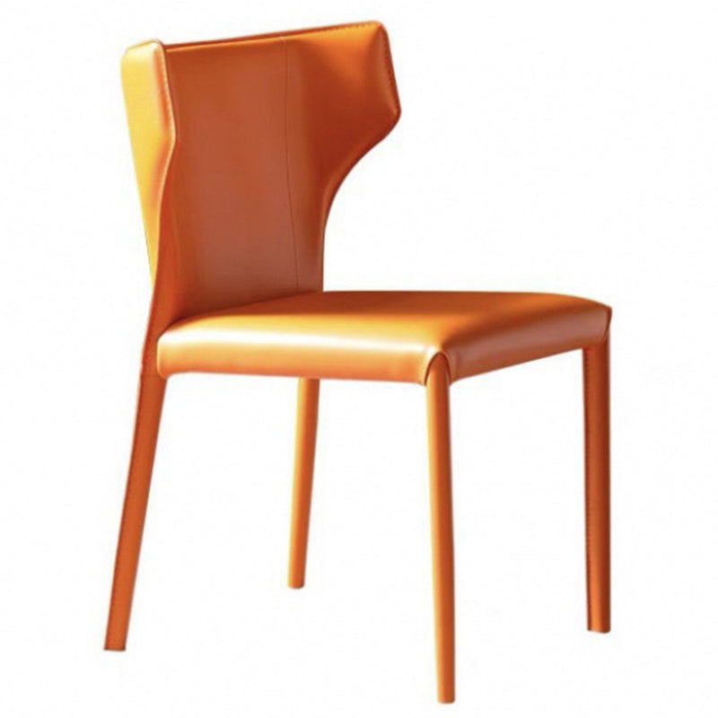Modern Style Faux Leather Dining Chair Wingback Armless Chair