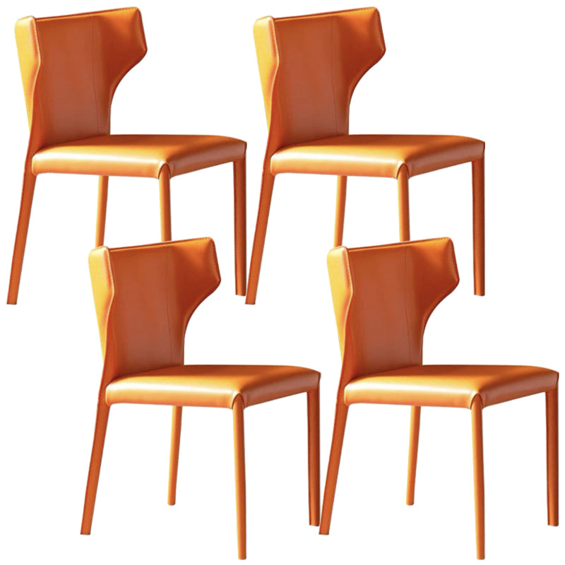 Modern Style Faux Leather Dining Chair Wingback Armless Chair