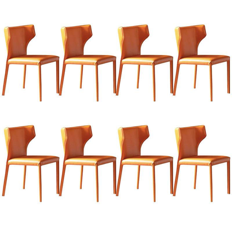 Modern Style Faux Leather Dining Chair Wingback Armless Chair