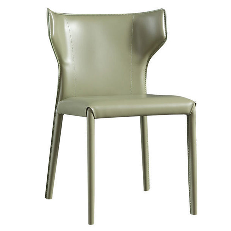 Modern Style Faux Leather Dining Chair Wingback Armless Chair