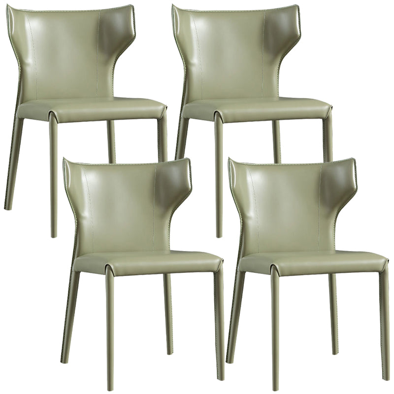 Modern Style Faux Leather Dining Chair Wingback Armless Chair