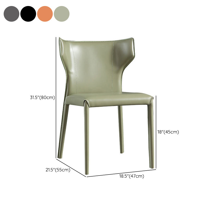 Modern Style Faux Leather Dining Chair Wingback Armless Chair