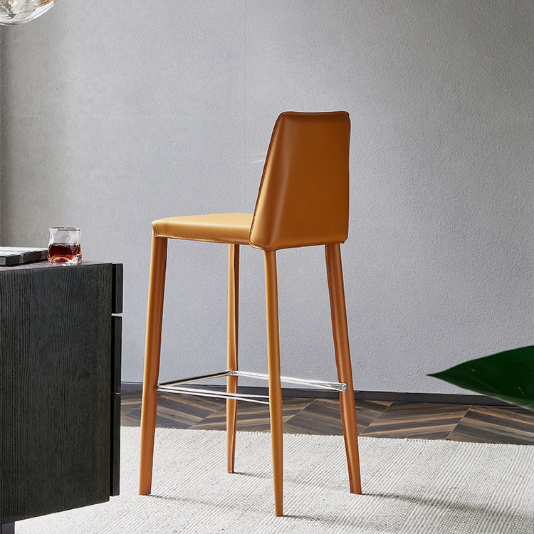 Modern Bar Stool Leather Backrest Counter Stool for Living Room