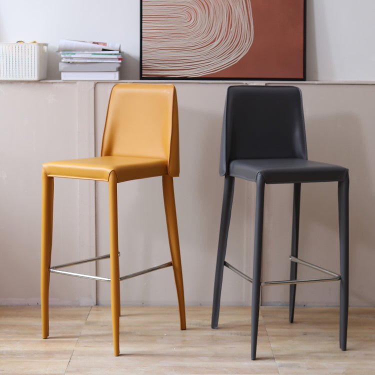 Modern Bar Stool Leather Backrest Counter Stool for Living Room