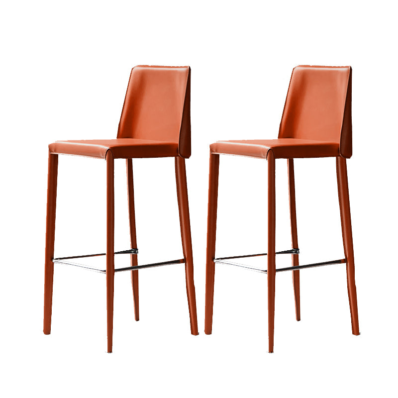 Modern Bar Stool Leather Backrest Counter Stool for Living Room