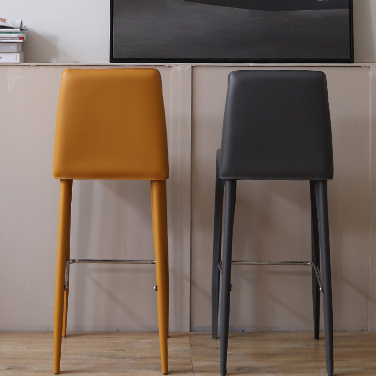 Modern Bar Stool Leather Backrest Counter Stool for Living Room