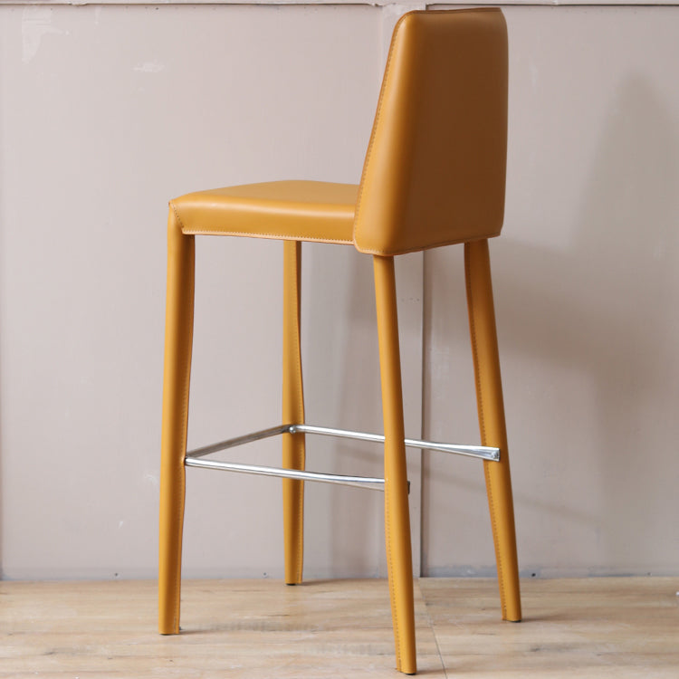 Modern Bar Stool Leather Backrest Counter Stool for Living Room