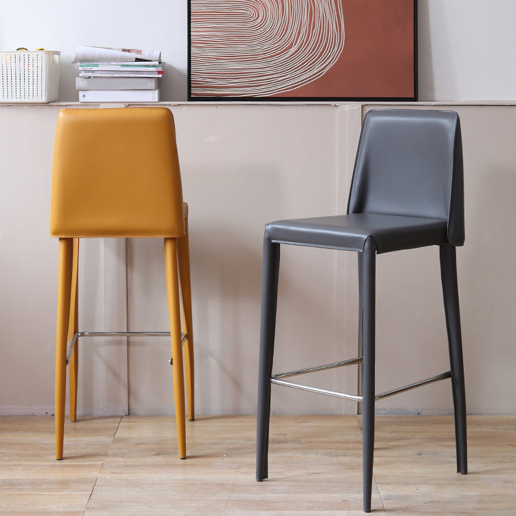 Modern Bar Stool Leather Backrest Counter Stool for Living Room