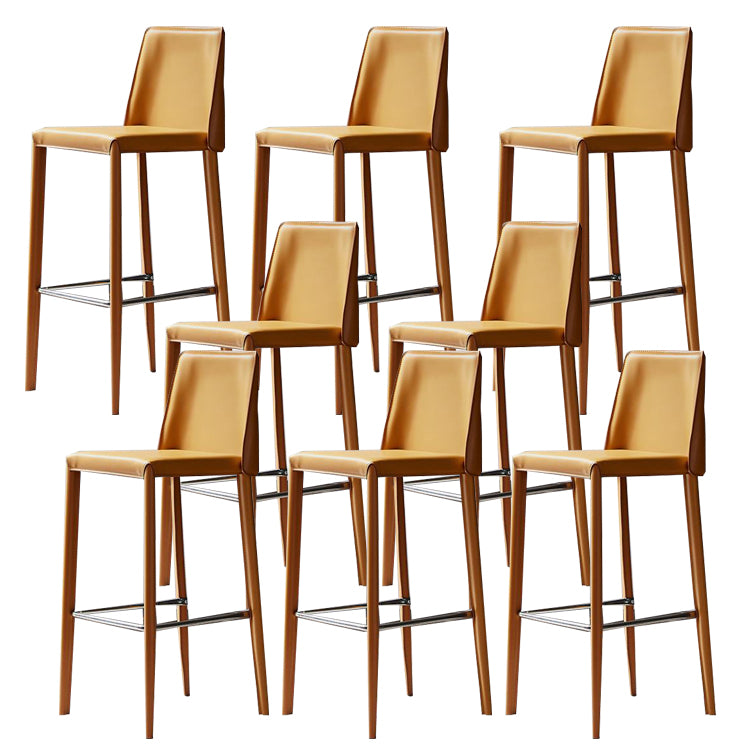 Modern Bar Stool Leather Backrest Counter Stool for Living Room