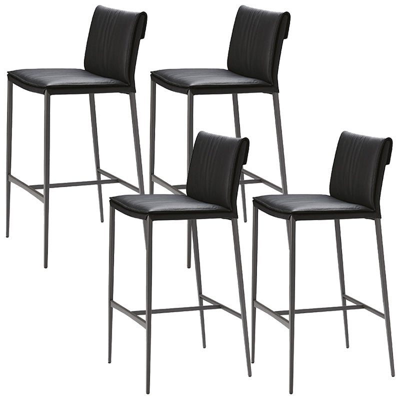 Modern Style Low Back Barstool Pu Leather Counter Bar Stool with Metal Legs