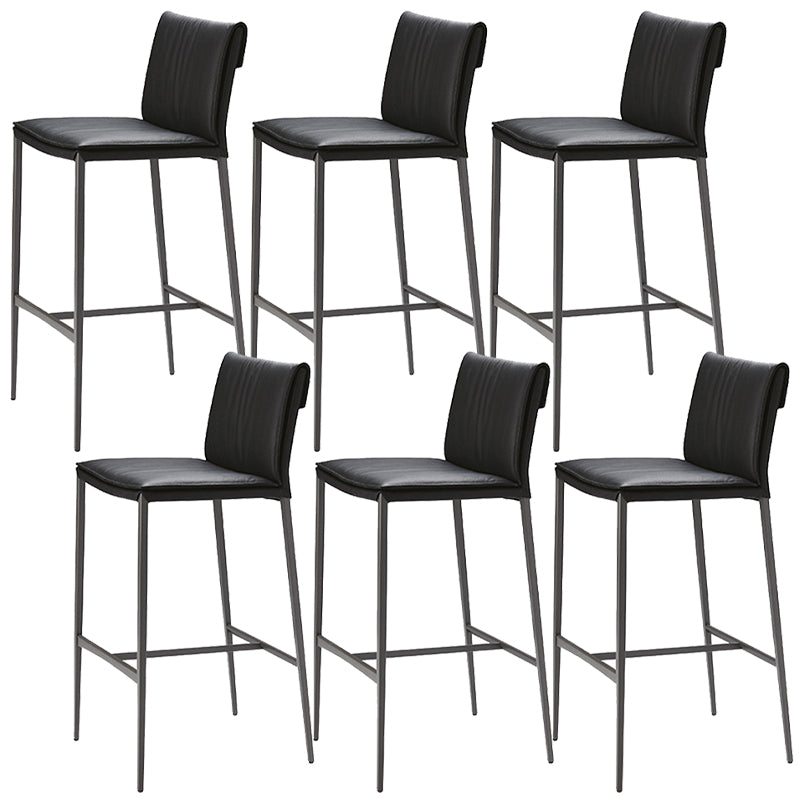 Modern Style Low Back Barstool Pu Leather Counter Bar Stool with Metal Legs