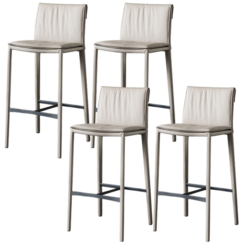 Modern Style Low Back Barstool Pu Leather Counter Bar Stool with Metal Legs