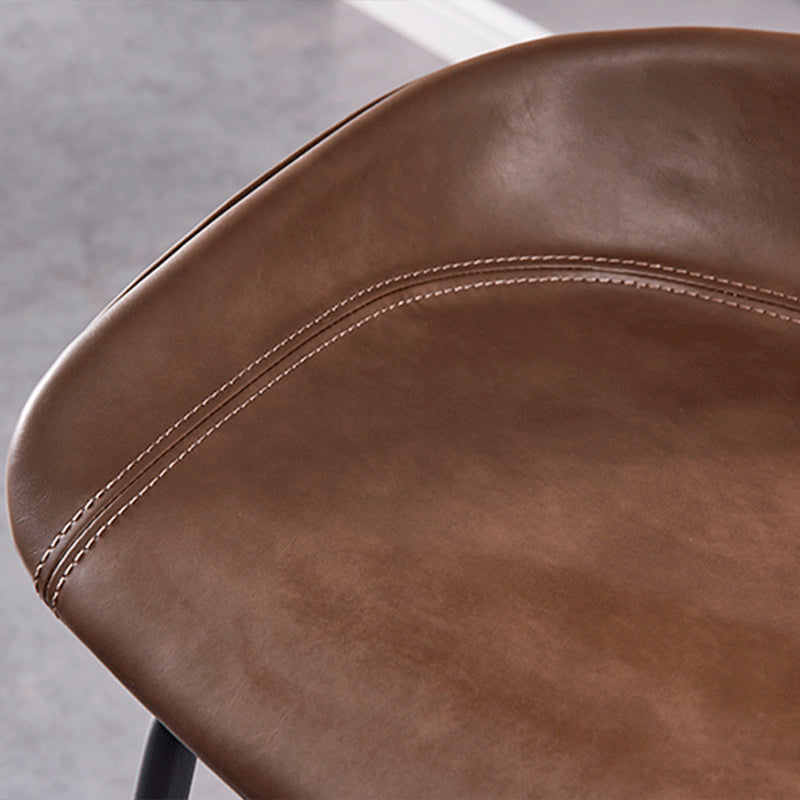 Industrial Style Counter Stool Armless Upholstered Bar Stool with Metal Legs