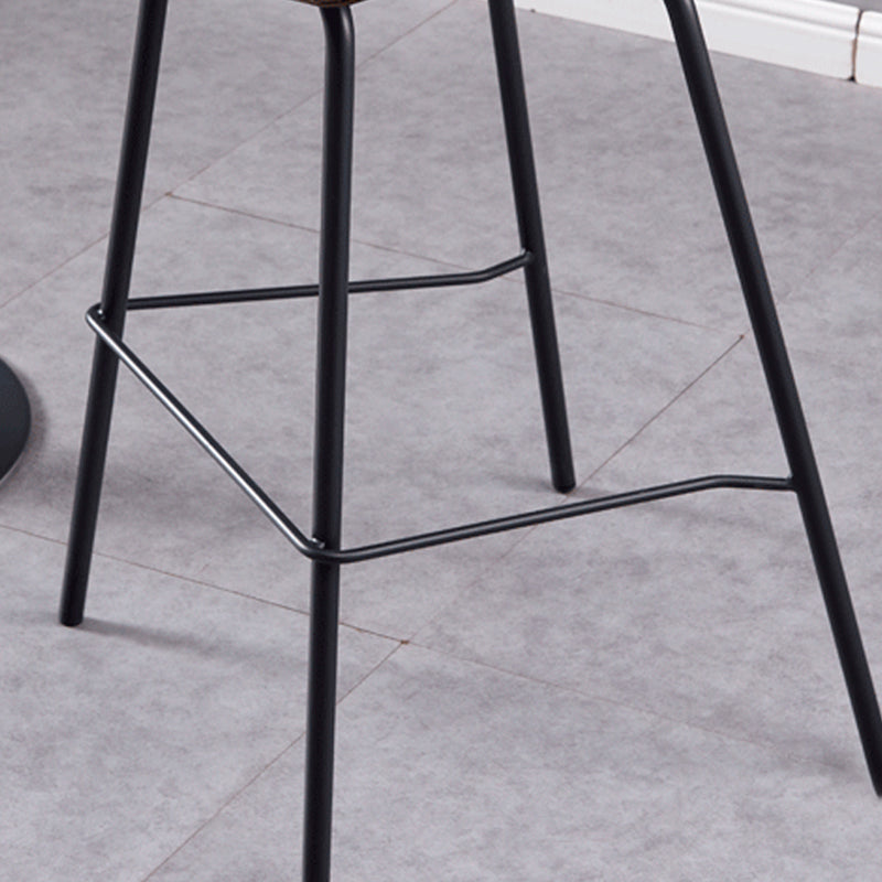 Industrial Style Counter Stool Armless Upholstered Bar Stool with Metal Legs